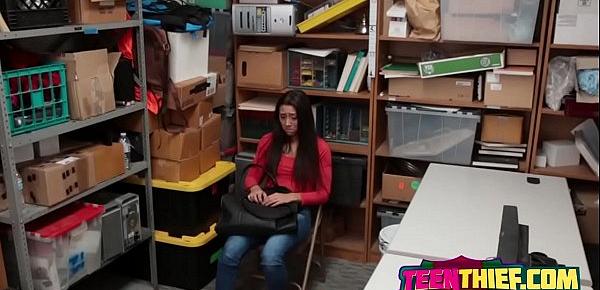  Teen Thief Lilly Hall Gets Stripped And Fucked Hard On Desk
